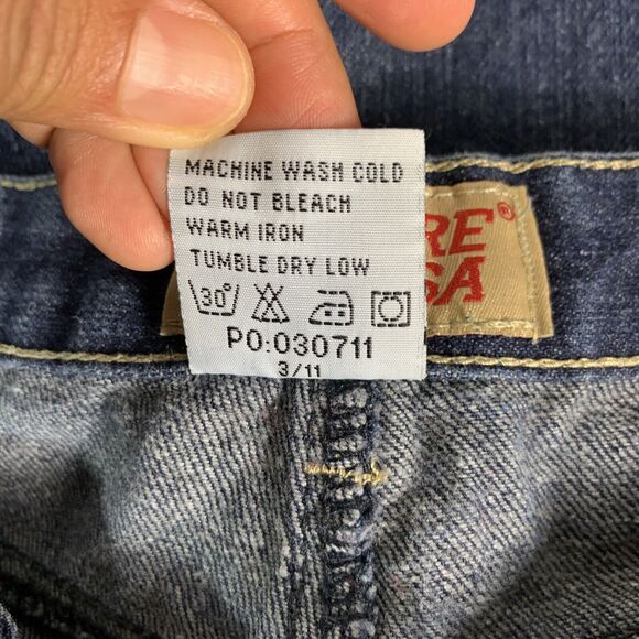 Caldore USA Junior Straight Legs Jeans Size 14 Distressed Flapped Pockets Cotton - Picture 9 of 9